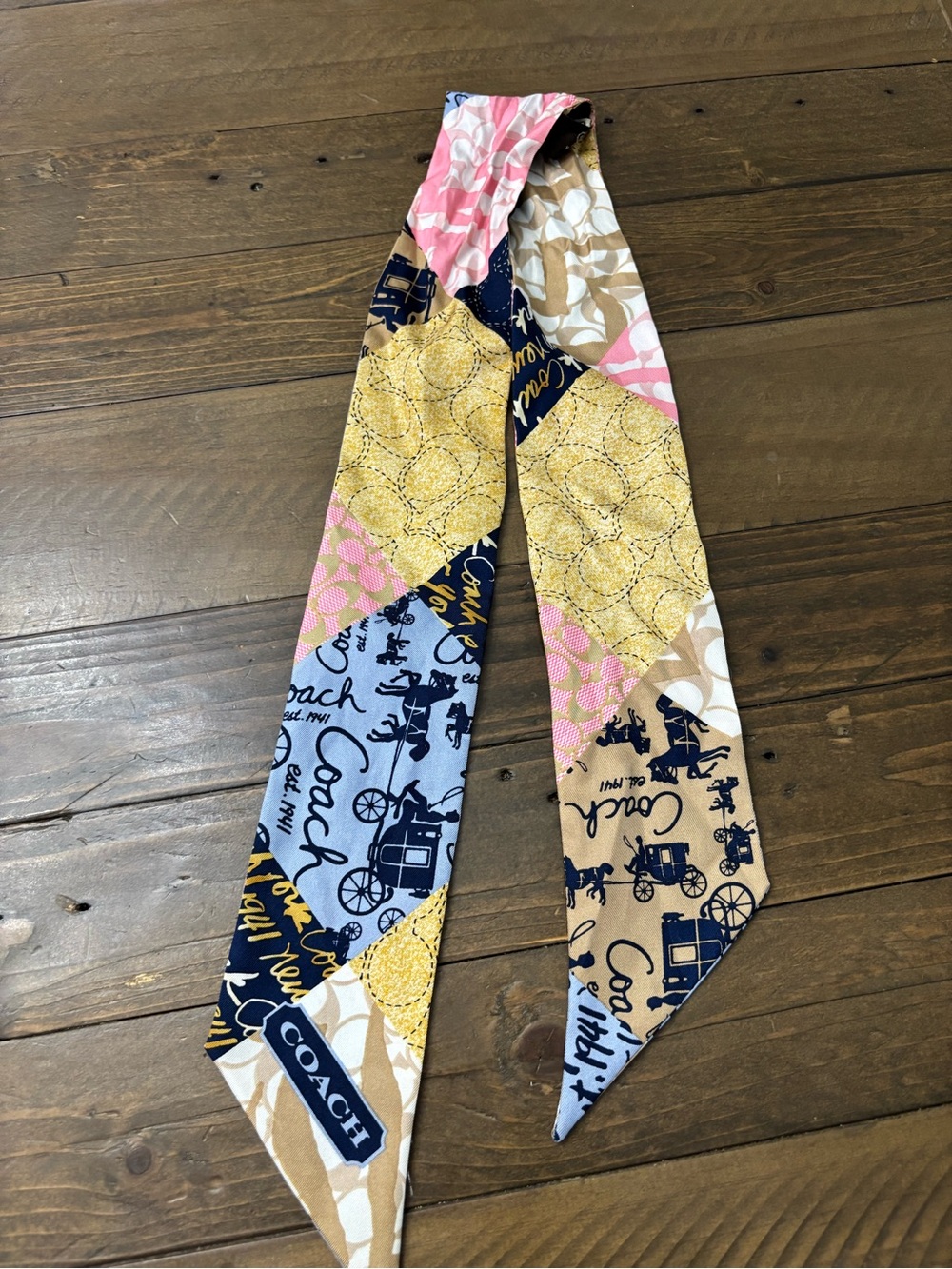 Coach Multi-Panel Silk Bag/Skinny Scarf